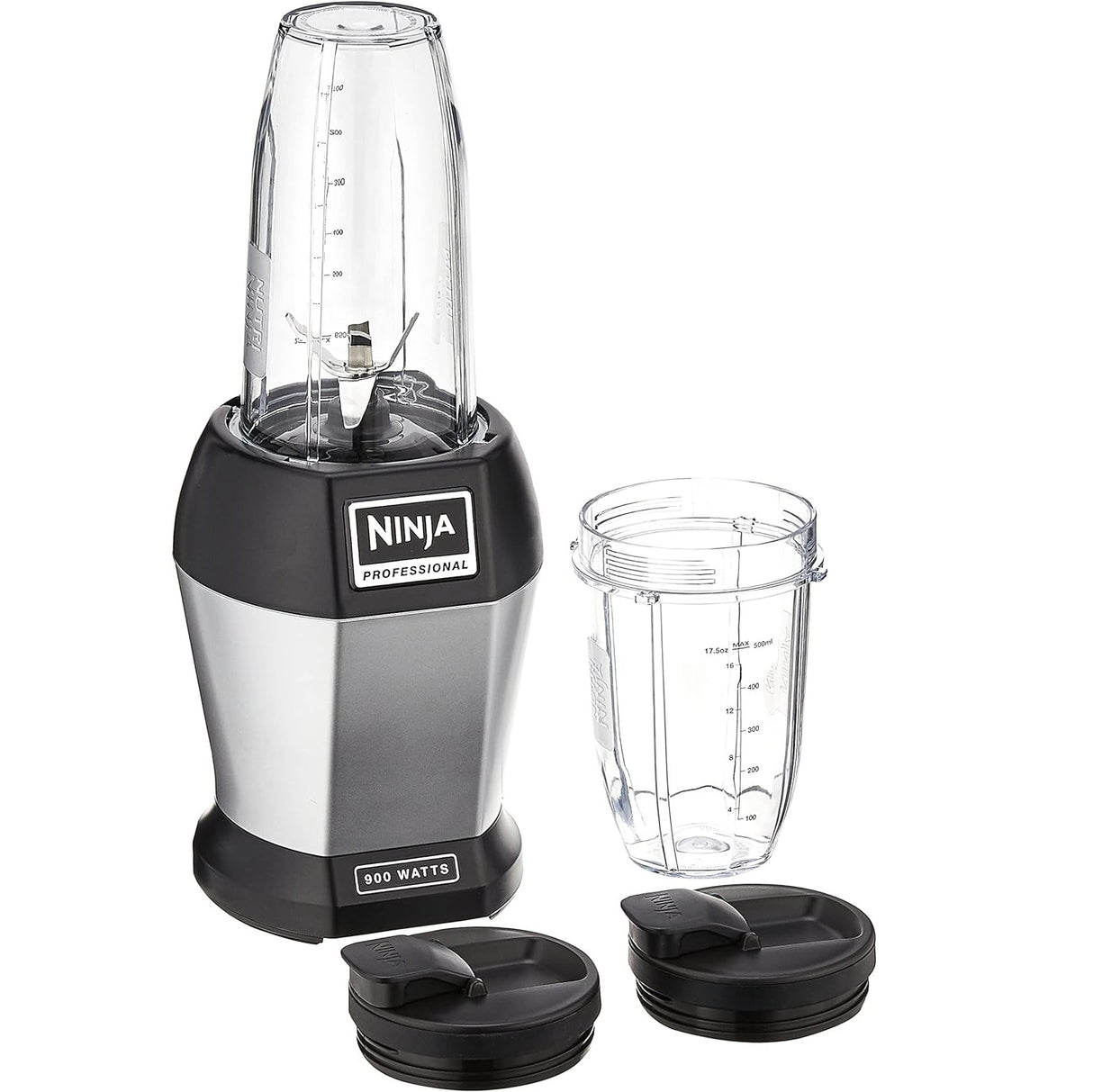 Ninja BL450 Personal Blender,Pro-Extractor Blades,2 On the Go Cups,500ml & 600ml,BPA Free,Recipe Book & powerful 900W