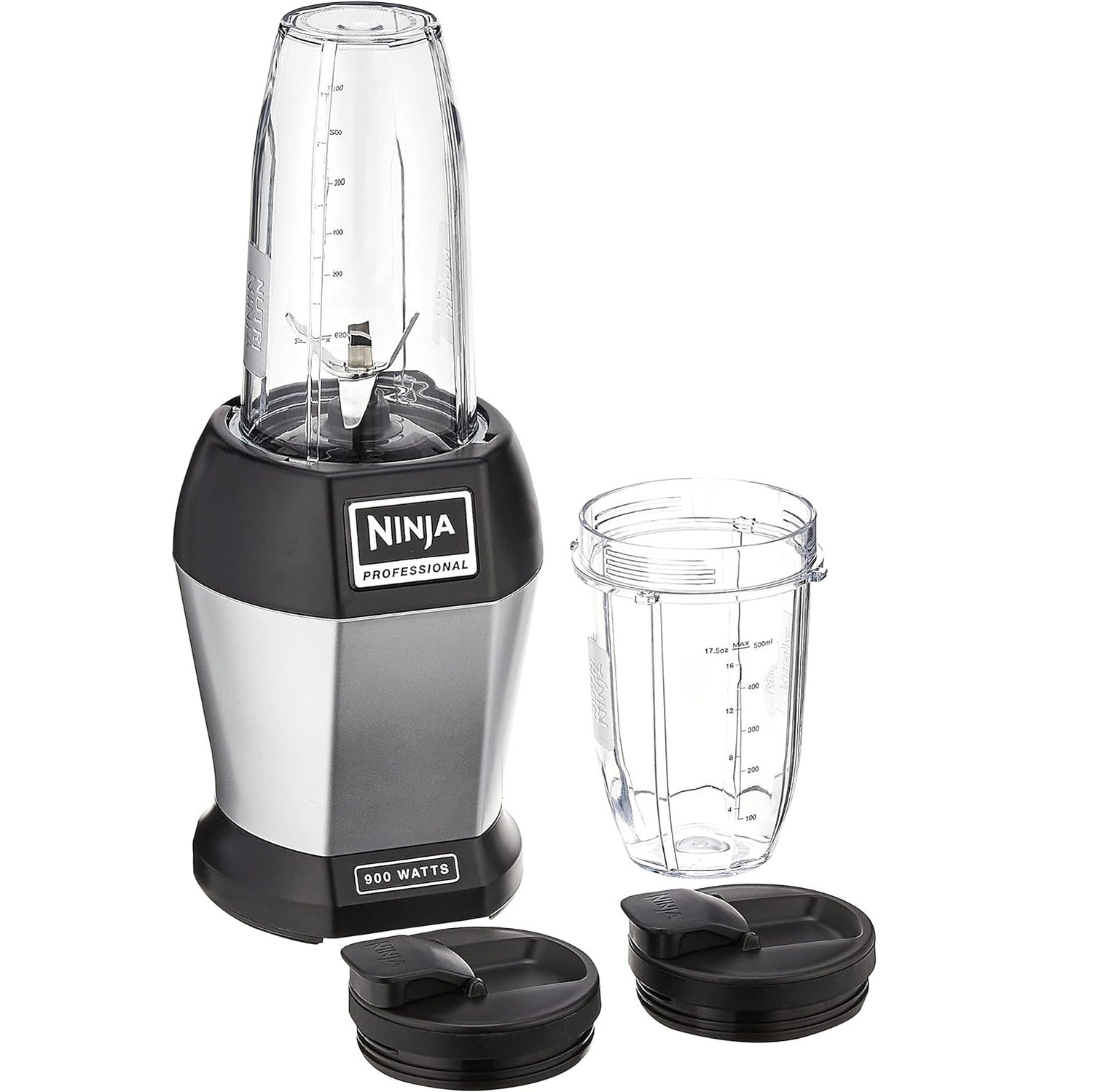Ninja BL450 Personal Blender,Pro-Extractor Blades,2 On the Go Cups,500ml & 600ml,BPA Free,Recipe Book & powerful 900W