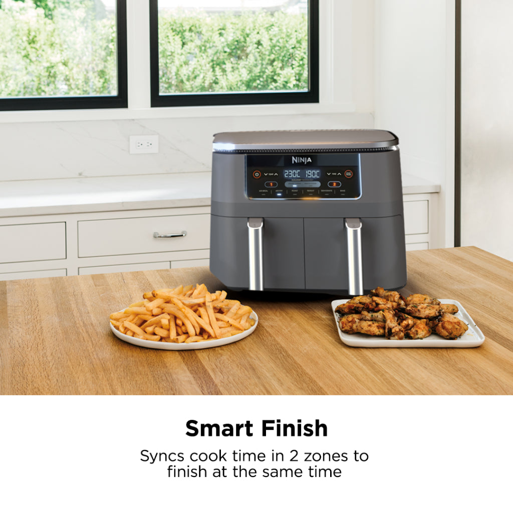 Ninja AF300 Foodi DualZone 6-in-1 Digital Air Fryer, 7.6L, No Oil, Crisp, Roast, Bake, Reheat, Dehydrate, Non-Stick