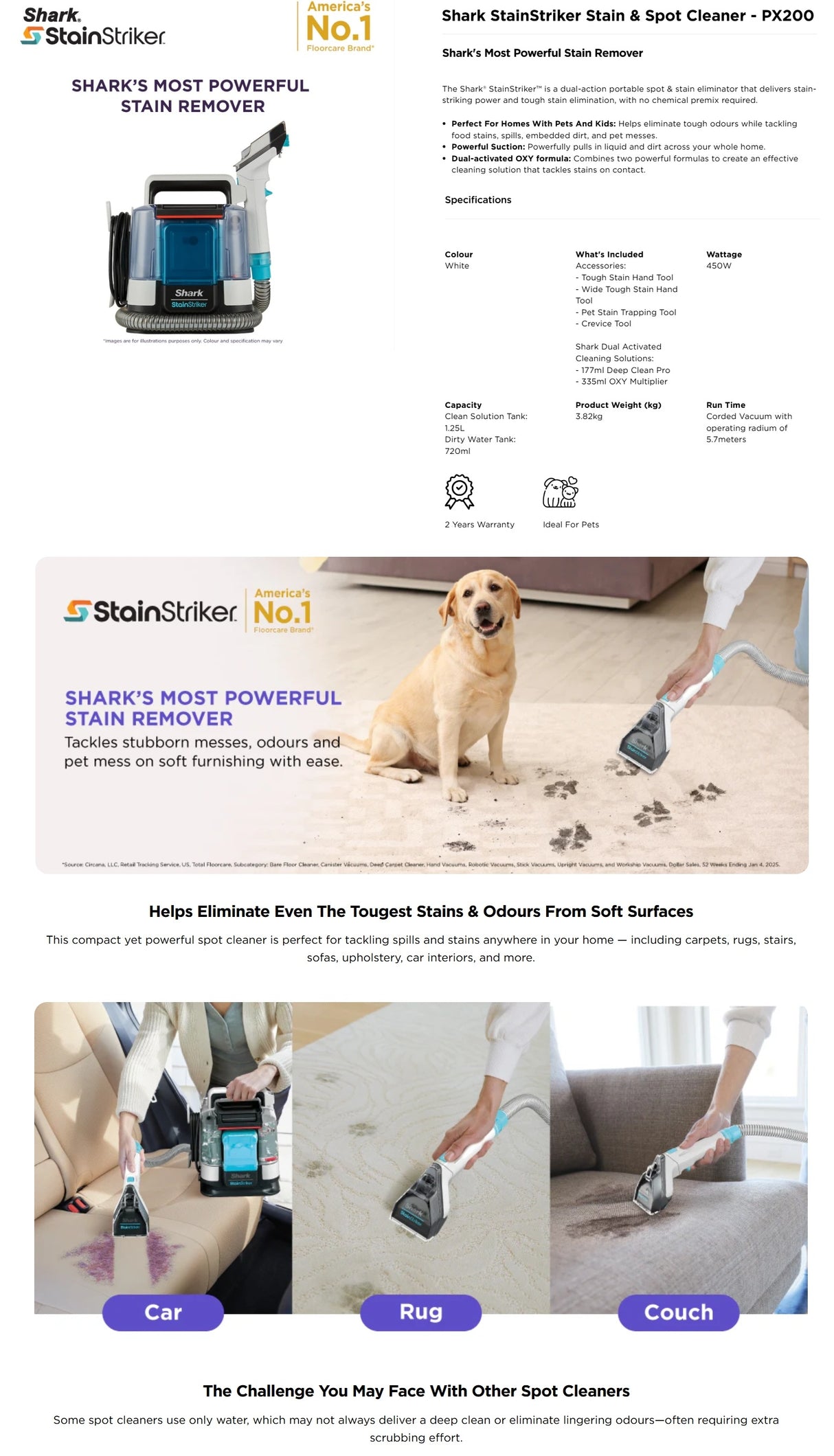 Shark PX200SMT | PX200 StainStriker Stain & Spot Vacuum Cleaner
