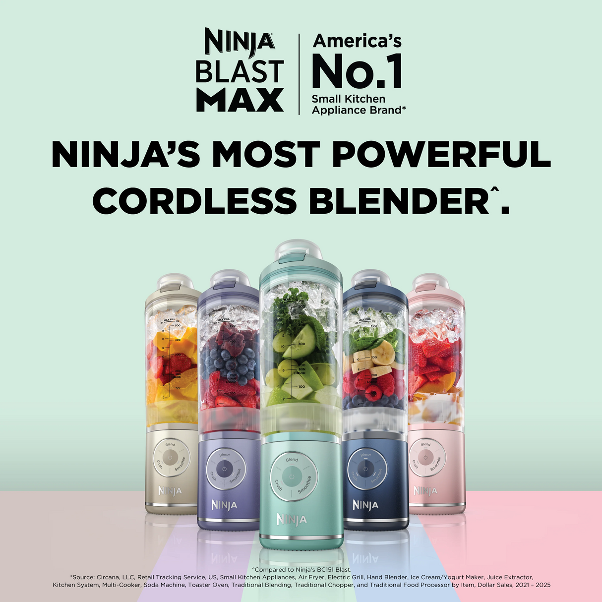 Ninja BC251SM | BC251 Blast Max Portable Blender, 650ml, Rechargeable, Crushes Ice, lightweight, BPA Free