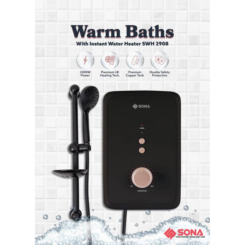 Sona SWH 2908 | SWH2908 Instantaneous Water Heater 3300W