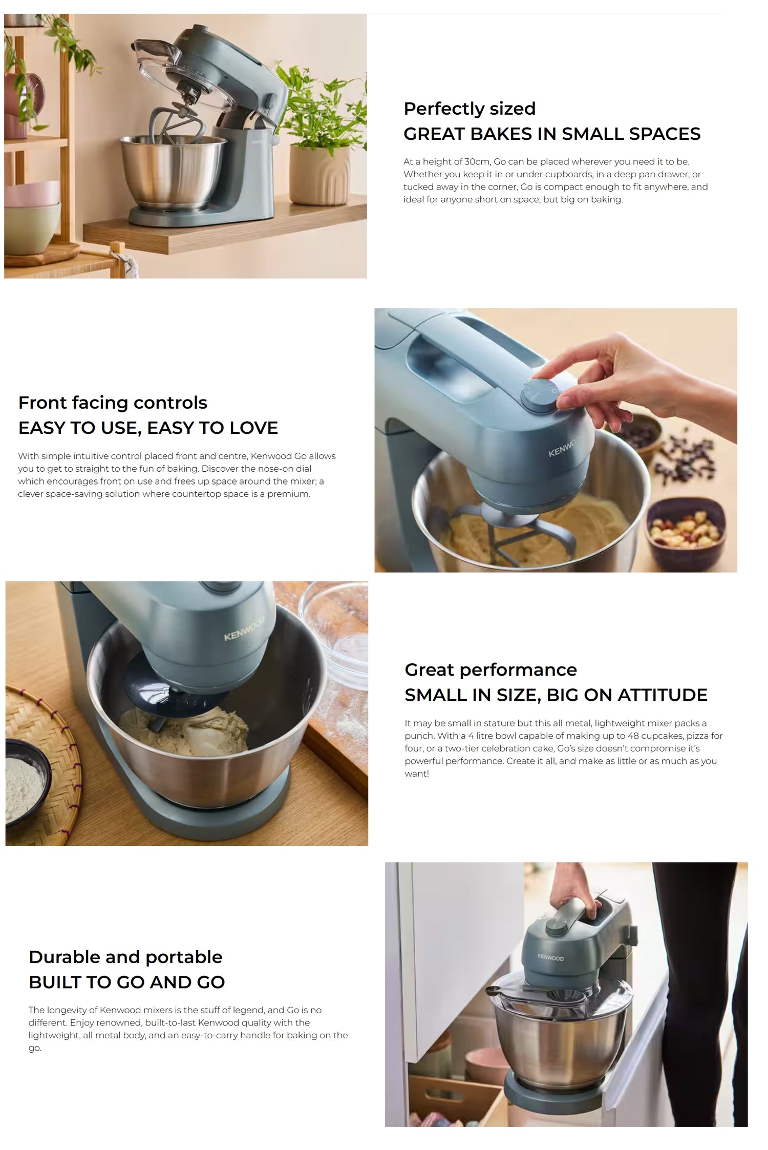 Kenwood KZM35.000GY GO Stand Mixer 4L Bowl Capacity