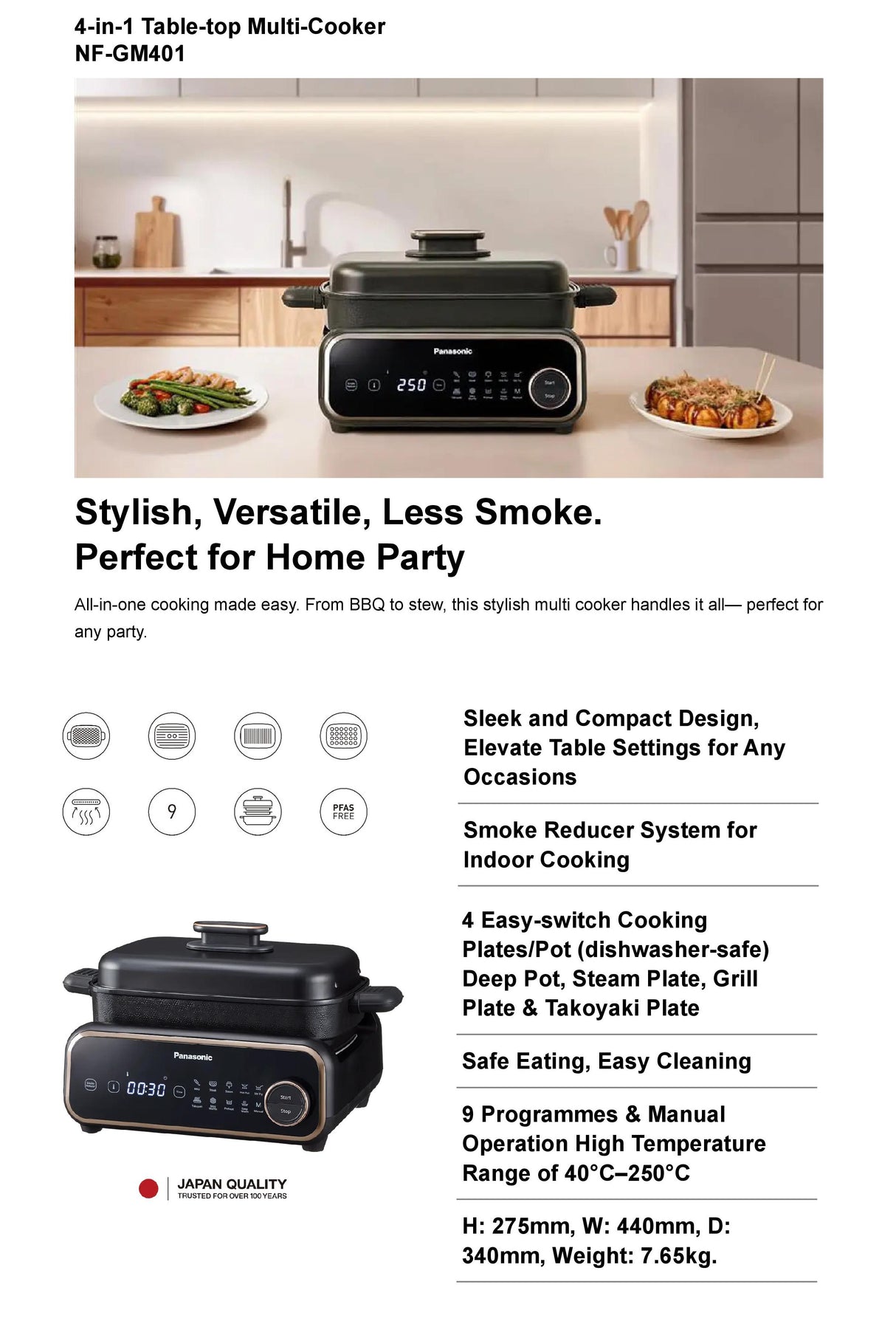 Panasonic NF-GM401KSK 4 In 1 Table-Top Multi Cooker