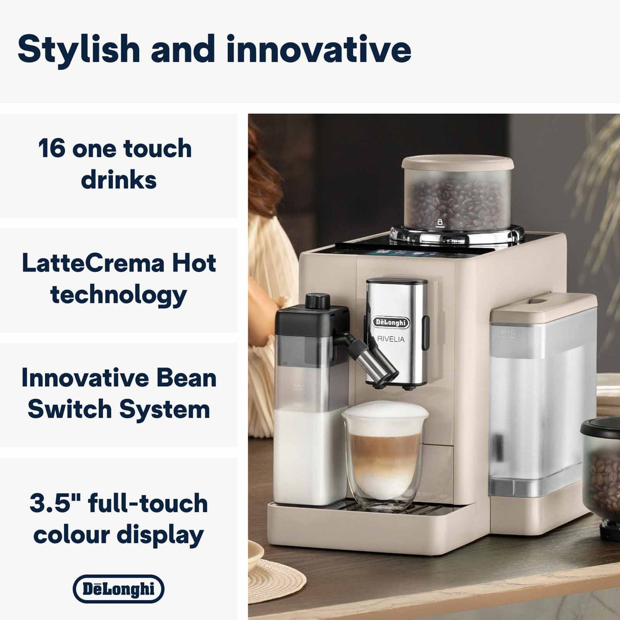 Delonghi EXAM440.55 | EXAM440.55.BG | EXAM440.55.B | EXAM440.55.G Rivelia Automatic Coffee Maker 1450W