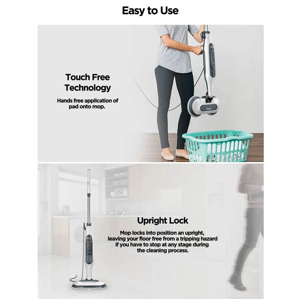 Shark S7001 Steam & Scrub Mop, Clean & Sanitize Floor at the same time, 4 Machine Washable Scrubbing Pads, Lightweight
