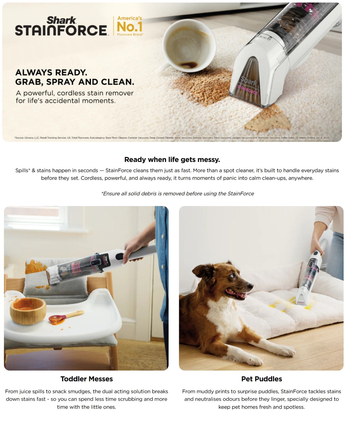 Shark HX100SM StainForce Cordless Spot Cleaner