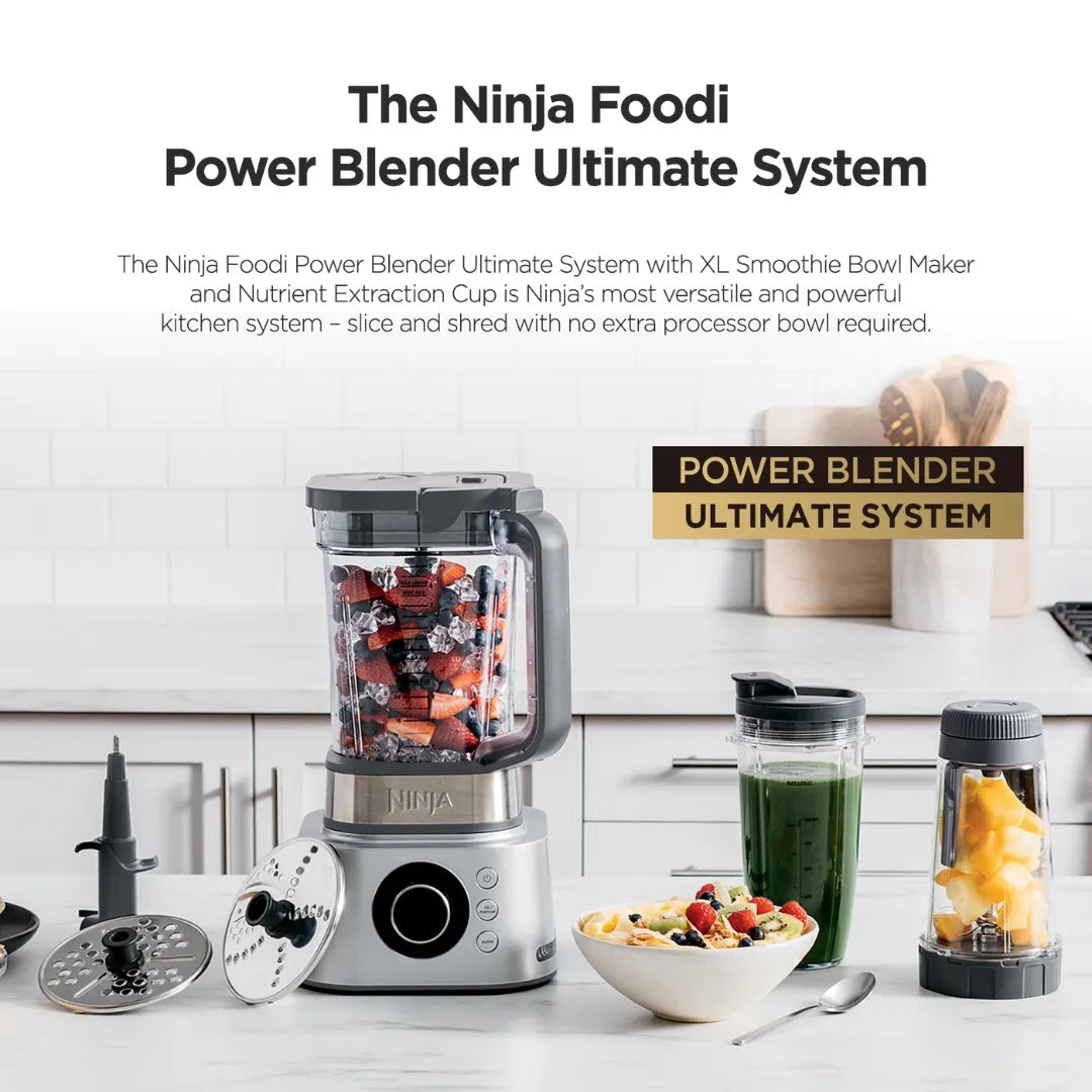 Ninja CB402 Foodi 5 in 1 Power Blender & Food Processor + XL Smoothie Maker & Nutrient Extraction Cup, 1200W motor