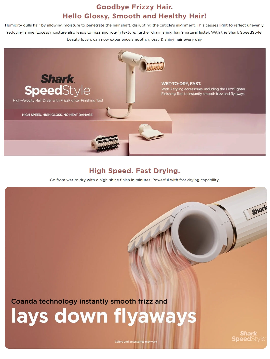 Shark HD331 | HD331SM SpeedStyle High-Velocity Hair Dryer with FrizzFighter Finishing Tool