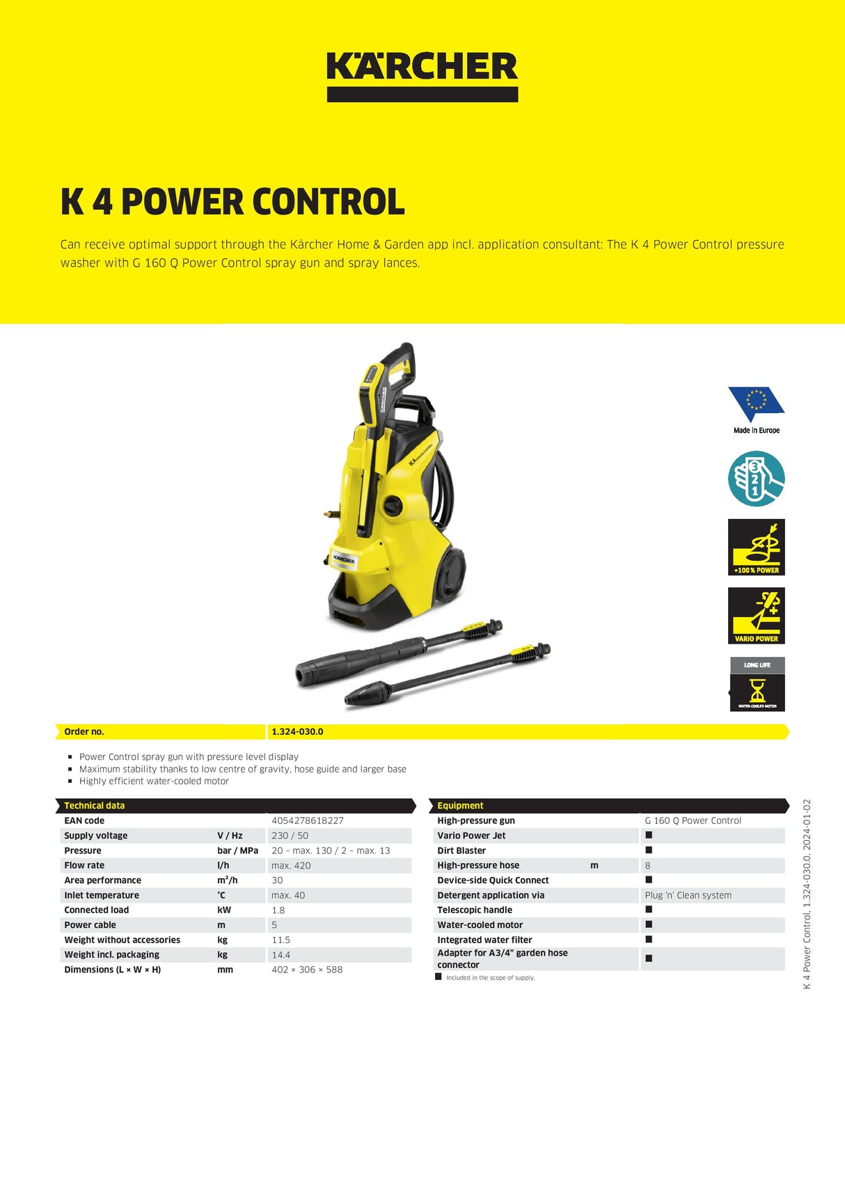 Karcher K4 Power Control High Pressure Washer