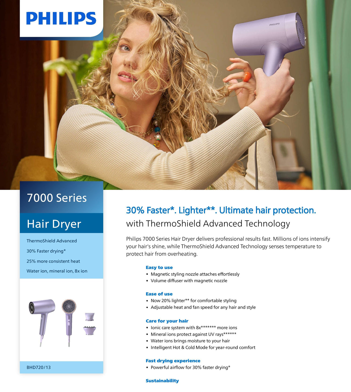 Philips BHD720/13 | BHD720 Hair Dryer 7000 Series 1800W