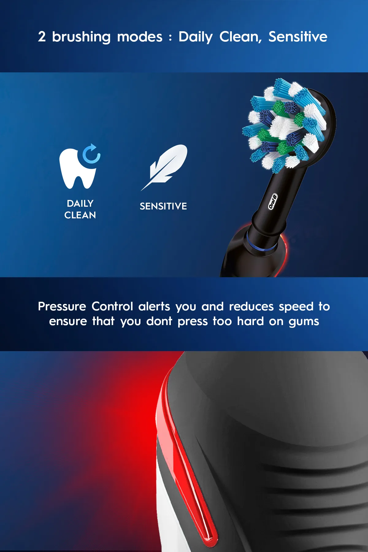 Oral-B D501.523.2H Pro 2 2900 Electric Toothbrush Dual Handle Gift Pack Black