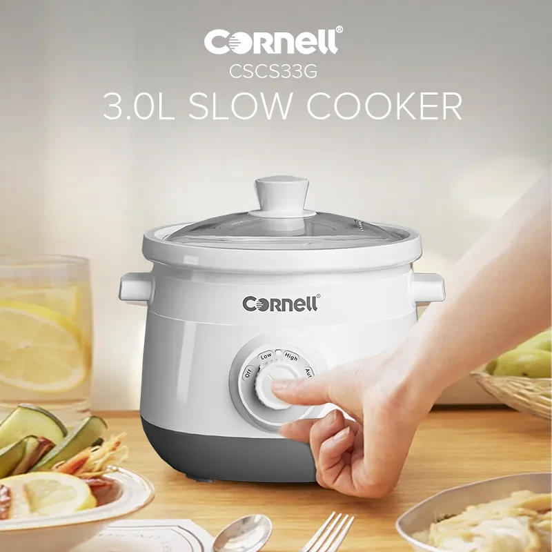 Cornell CSCS33G Slow Cooker with Ceramic Pot 3.0L