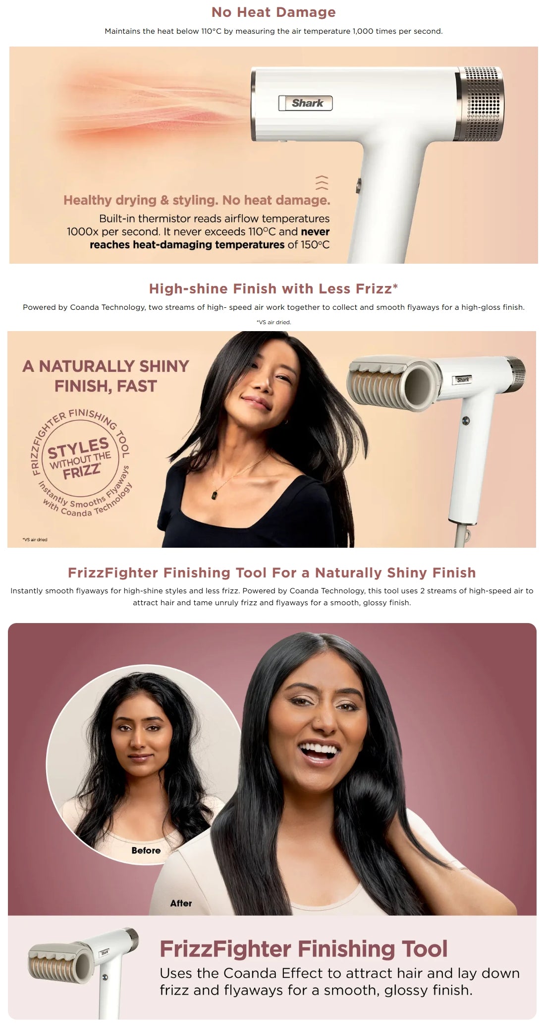 Shark HD331 | HD331SM SpeedStyle High-Velocity Hair Dryer with FrizzFighter Finishing Tool