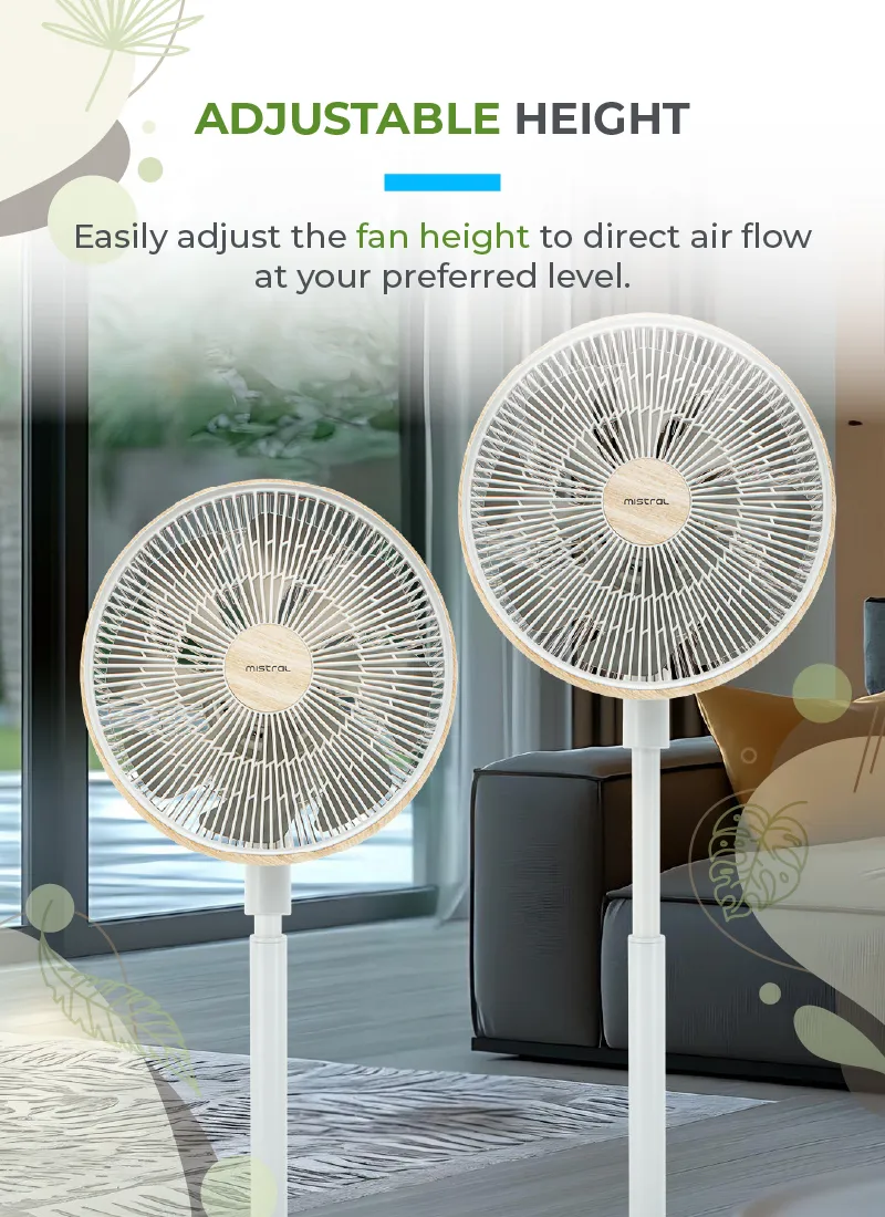 Mistral MHV1424DRW-G DC High Velocity Stand Fan with WIFI & Remote 14 Inch