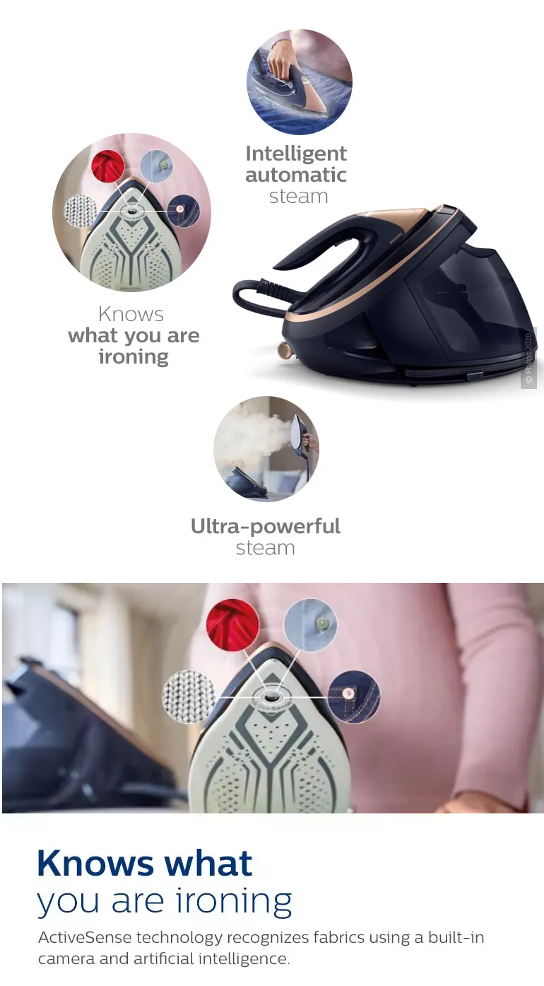 FREE Ironing Board + Philips PSG9050/26 | PSG9050 Steam Generator Iron (Perfectcare) 9000 Series 1.8L - Fabric Sensing Tech, No burns guaranteed