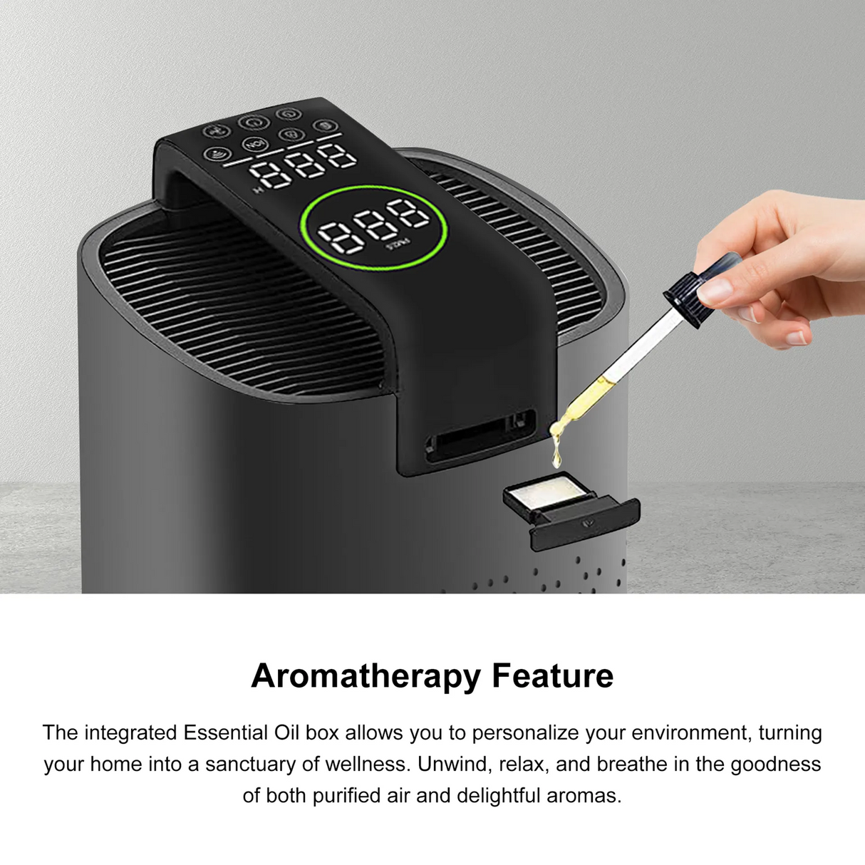 Europace EPU6550DMG Air Purifier ZenFresh Aroma Series (105sqm, CADR 550), Metallic Grey, Ioniser, Smart WiFi