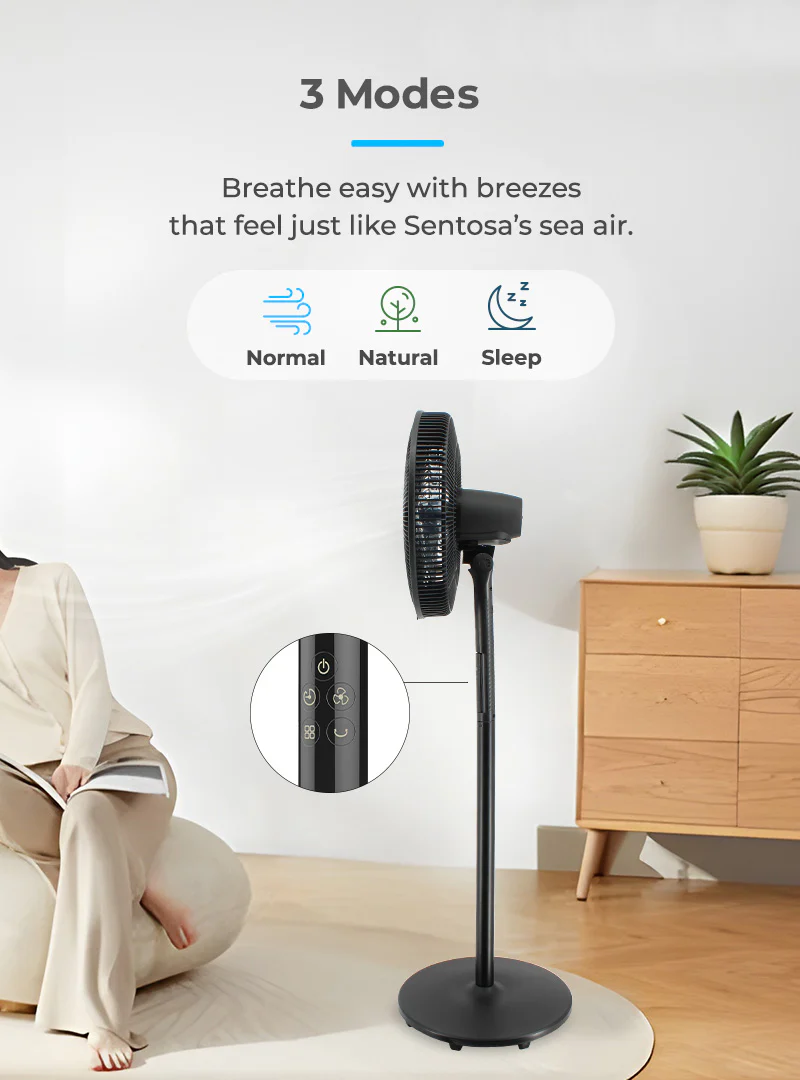 Mistral MSF1697DR Matt Black Gen 1 DC Stand Fan with Remote 16 Inch