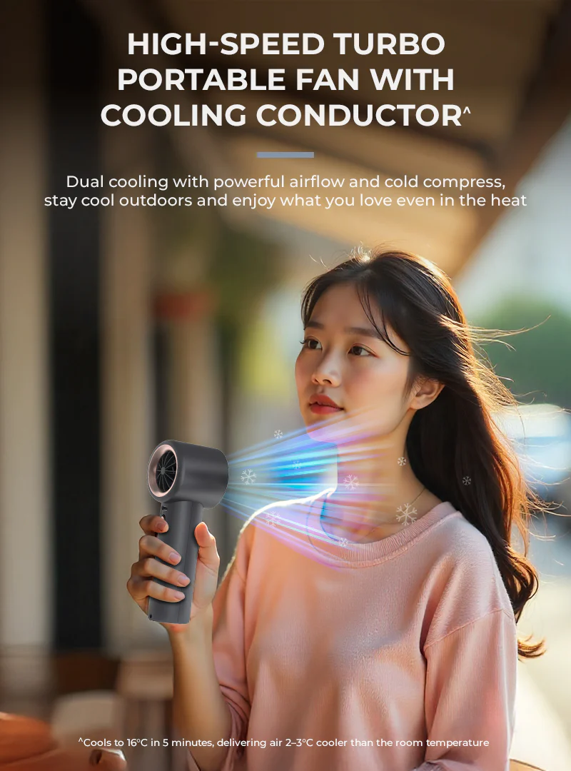 Mistral MRF208 AirZee Pro - High Speed Turbo USB Fan with Cooling Conductor Black Grey