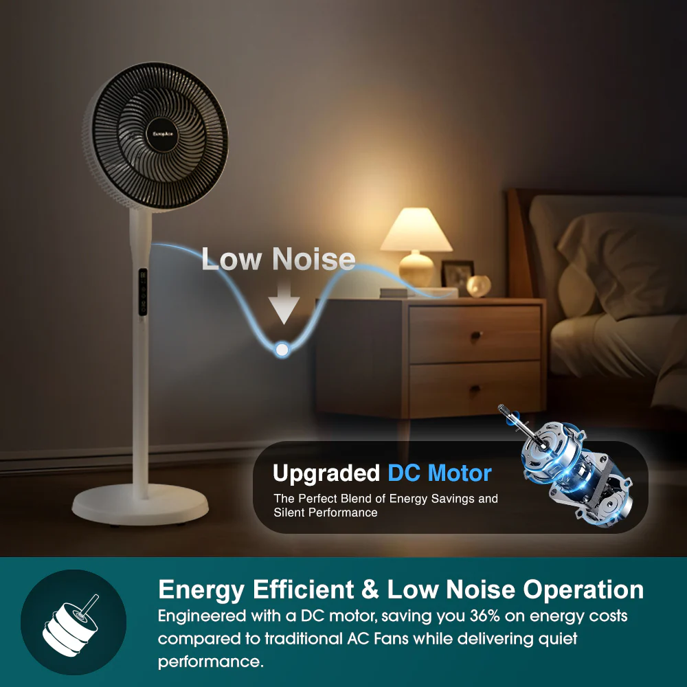 Europace ELF7147D Remote Whispr DC High Velocity Fan | Voice Control, Aerospace Inspired Blades for Powerful Airflow, Easy Cleaning 14 Inch