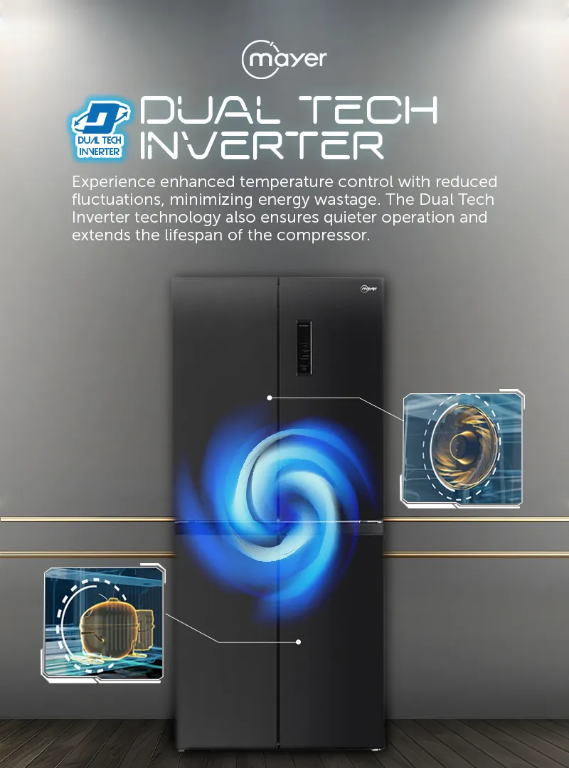 Mayer MMFF480BI Multi-Door Refrigerator 466L