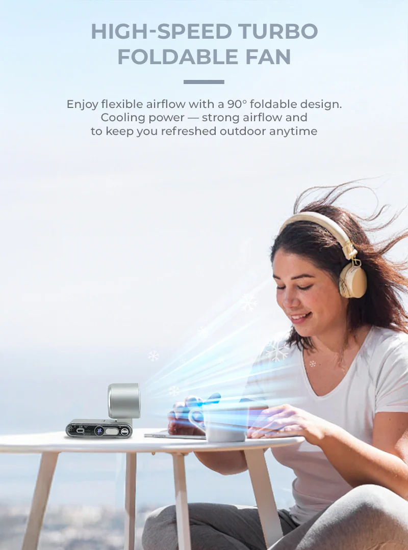 Mistral MRF308 AirZee Max- High Speed Turbo Foldable USB Fan with Cooling Conductor