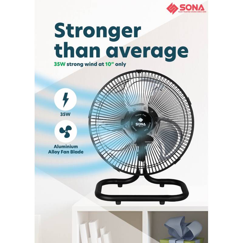 Sona SPO 600 | SPO600 Electric Power Desk Fan 10 Inch (Replace SOF 6050) App