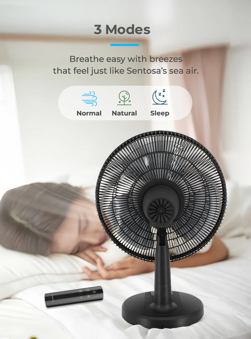 Mistral MTF1697DR Matt Black Gen 1 DC Table Fan with Remote 16 Inch