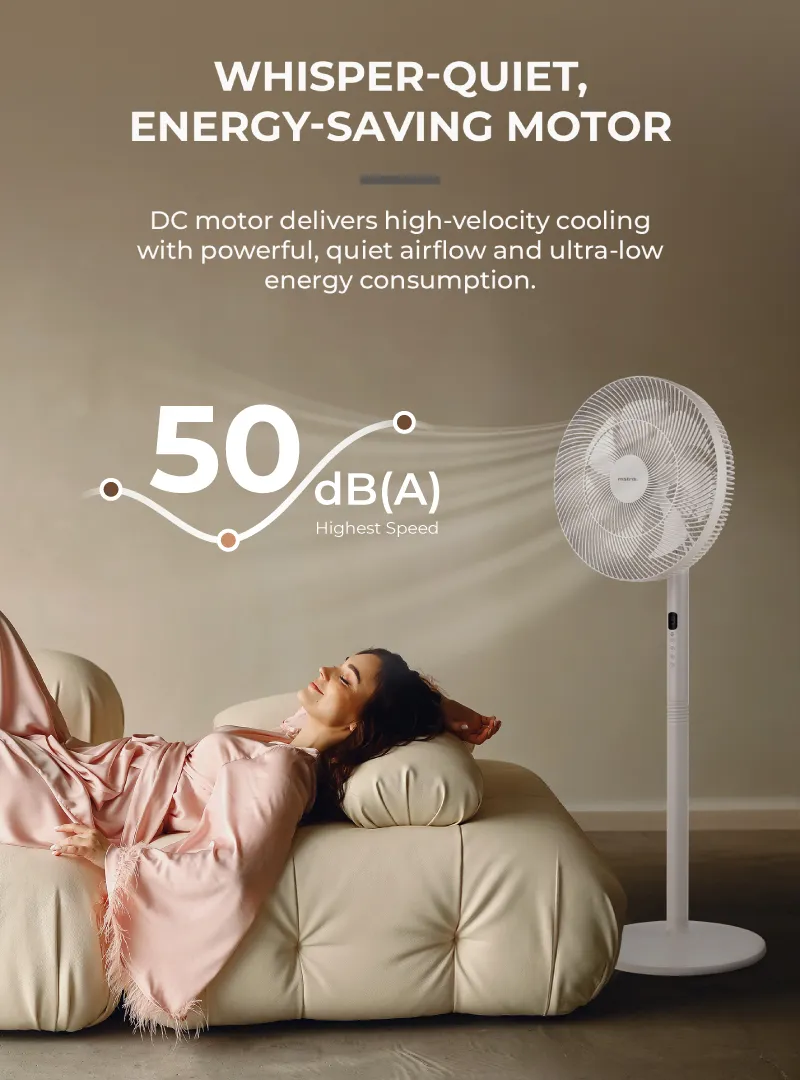 Mistral MHV1279DR DC High Velocity Stand Fan with Remote 12 Inch