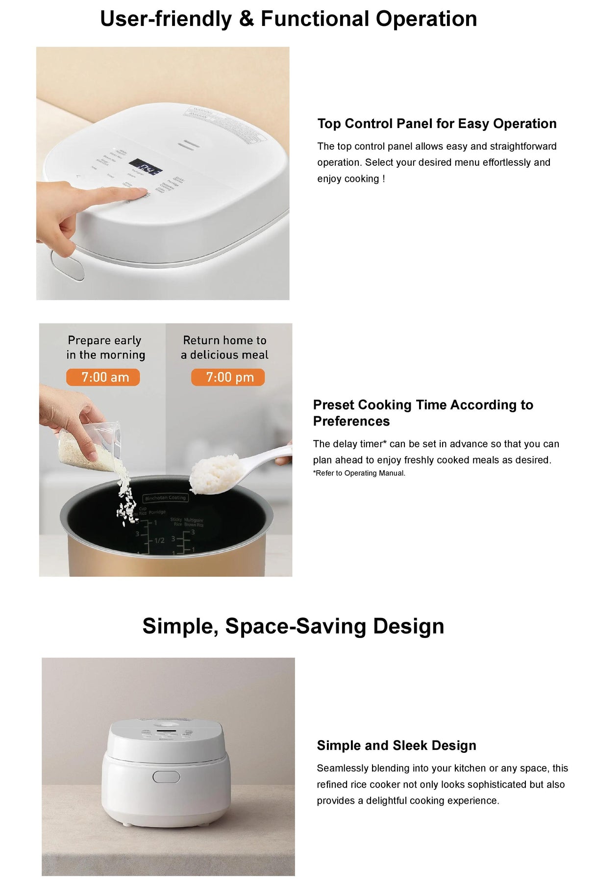 Panasonic SR-DL104WSH Microcomputer Rice Cooker 1L