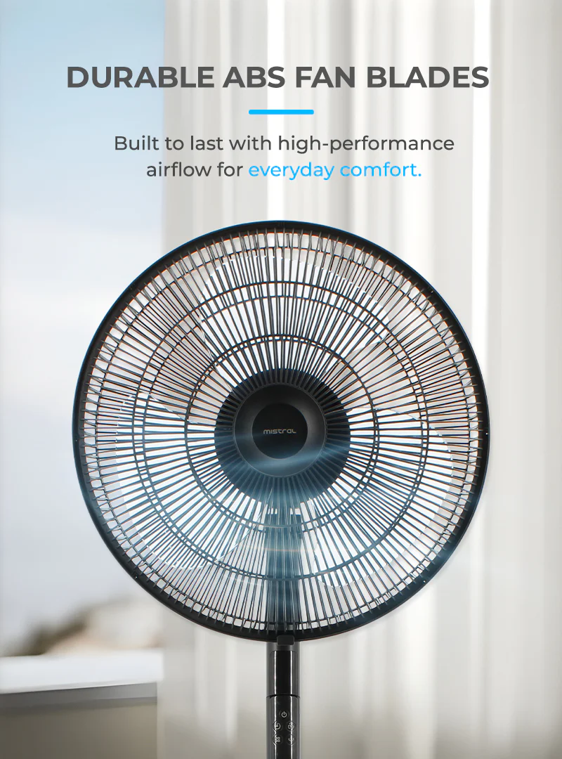 Mistral MSF1697DR Matt Black Gen 1 DC Stand Fan with Remote 16 Inch