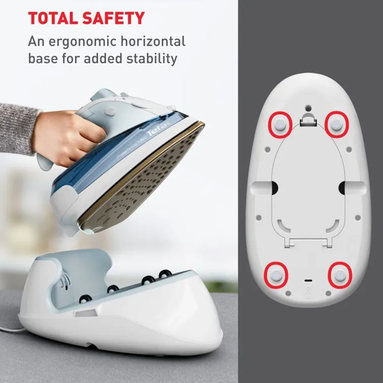 Tefal FV6230 Freemove Mini Cordless Steam Iron – Powerful 1650W, Lightweight, Portable, Smart Auto-Off, Anti-Drip, Anti-Scale
