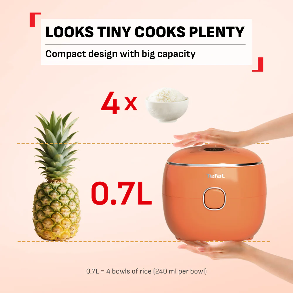 Tefal RK535A | RK5354 | RK5352 | RK535T POP Fuzzy Logic Rice Cooker 0.7L - 4 Colors Available