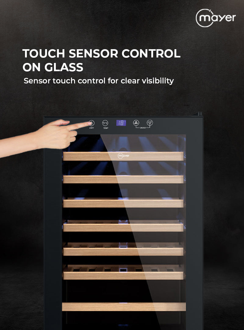 Mayer MMWC48MAG Wine Chiller Triple Glass with Anti-UV 48 Bottles