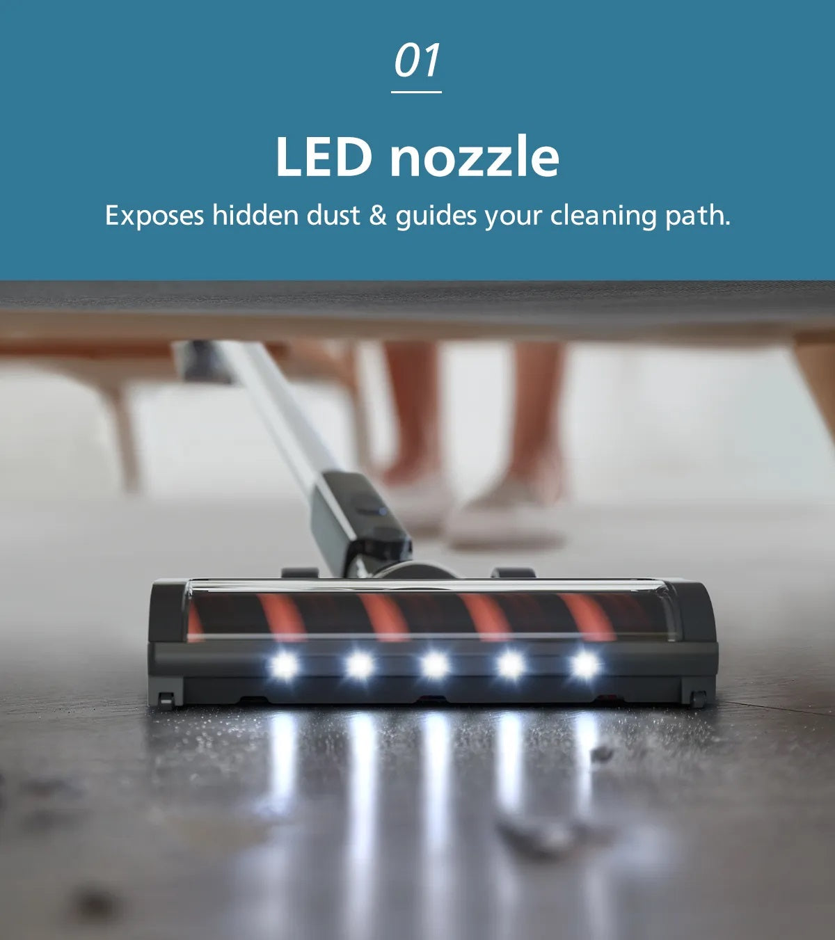 Philips XC3031/61 Cordless Vacuum 3000 Series – Lightweight 1.5kg, LED Nozzle, 3 Layer Filtration, Digital Motor