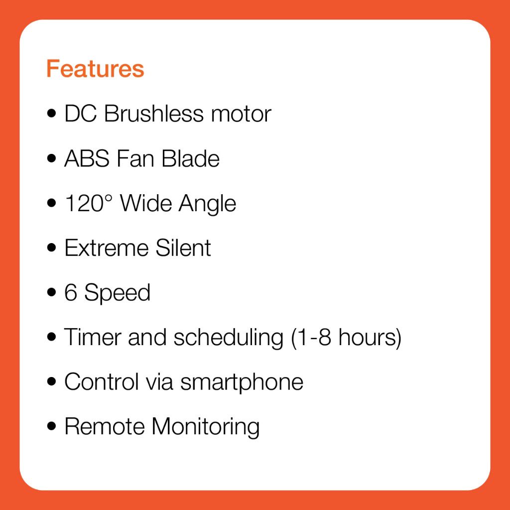 Mowe MW930F Remote DC Smart Corner Fan 16 Inch  with Free Basic Installation
