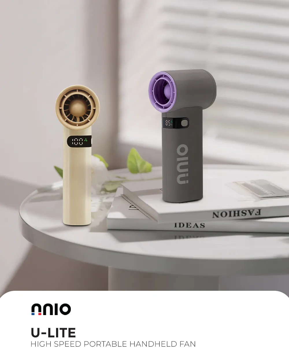 NNIO U-LITE High Speed Portable Handheld Fan 5W | Pocket Size | Easy to carry - 2 Colors Options Available