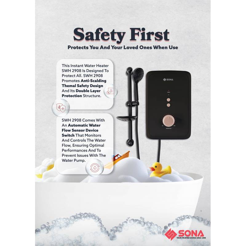 Sona SWH 2908 | SWH2908 Instantaneous Water Heater 3300W