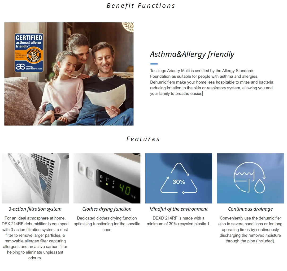 Delonghi DEXD214RF Tasciugo AriaDry Multi Dehumidifier