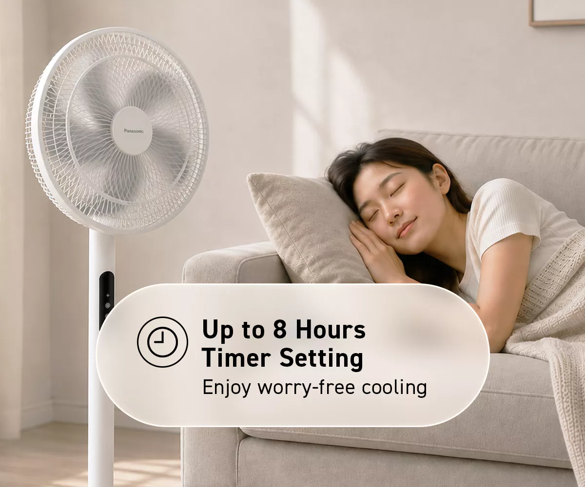 Panasonic F-30JLAWS Ultra-Quiet DC Motor Desk Fan Stand Fan | Adjustable Height 30cm 12 Inch
