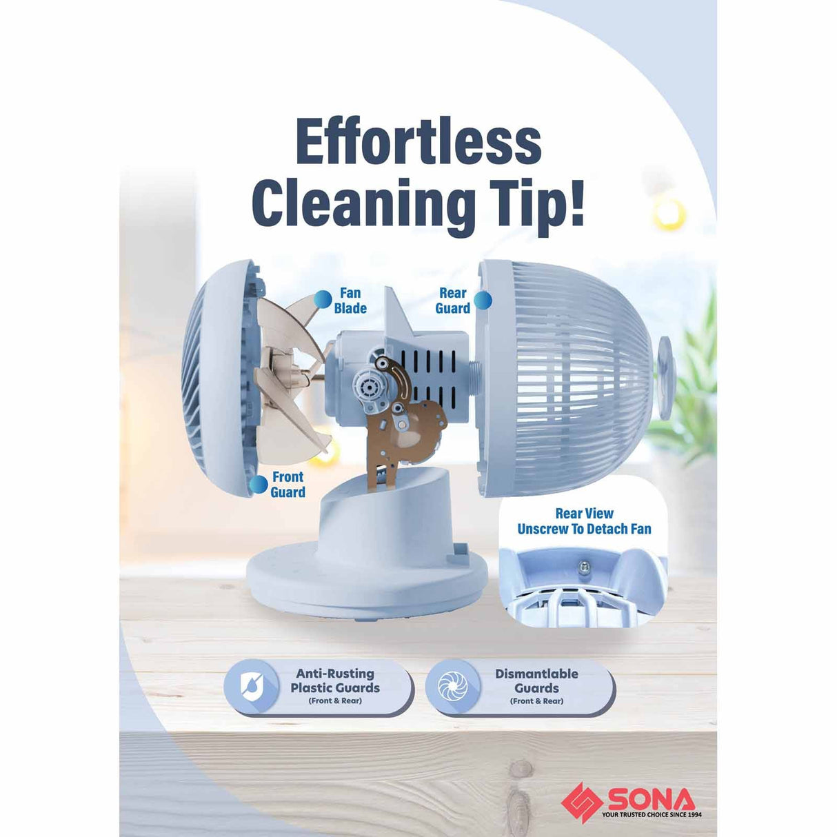 Sona STC 1321DC | STC1321DC Remote DC High Velocity Fan 6 Inch