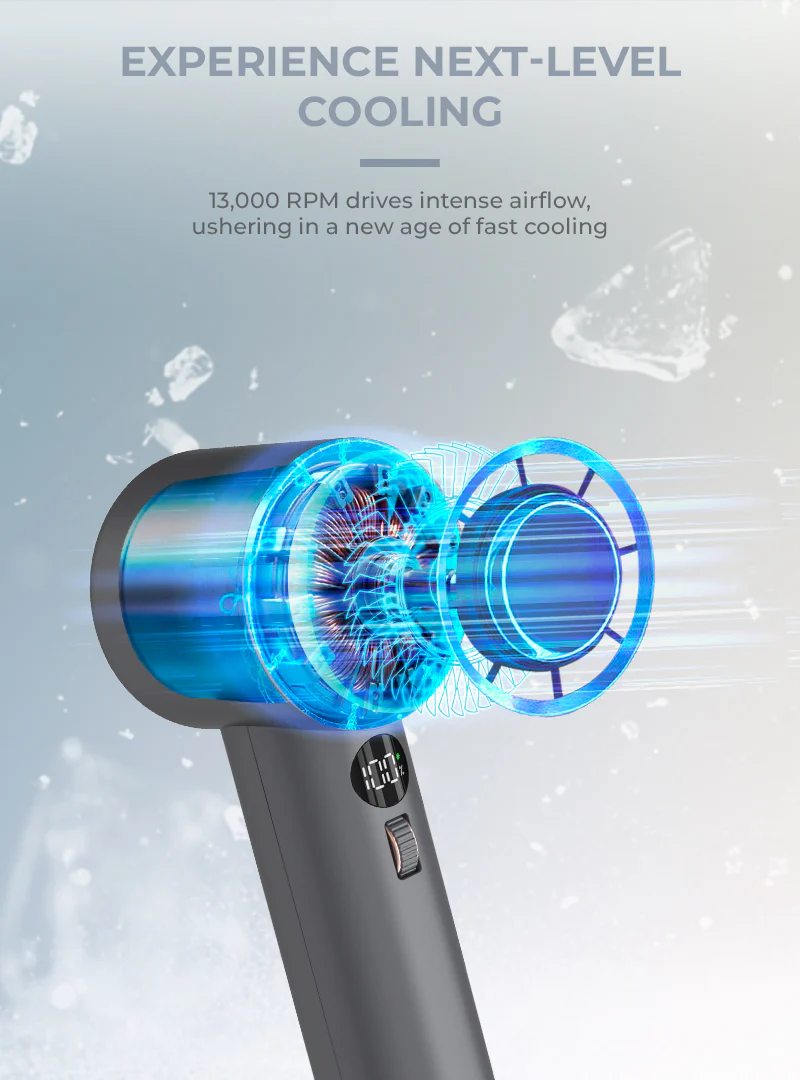 Mistral MRF208 AirZee Pro - High Speed Turbo USB Fan with Cooling Conductor Black Grey