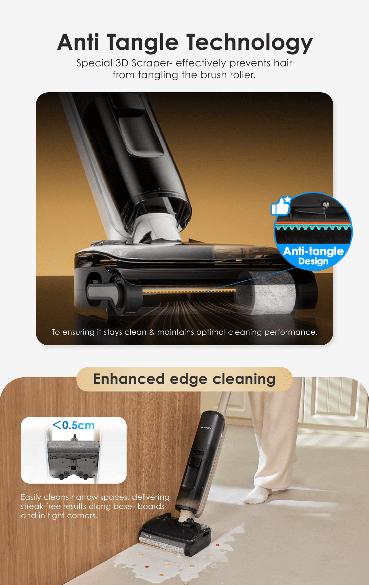 FREE 2 x Cleaning Solution - Tineco iFloor Y3 Stretch Wet & Dry Vacuum Cleaner