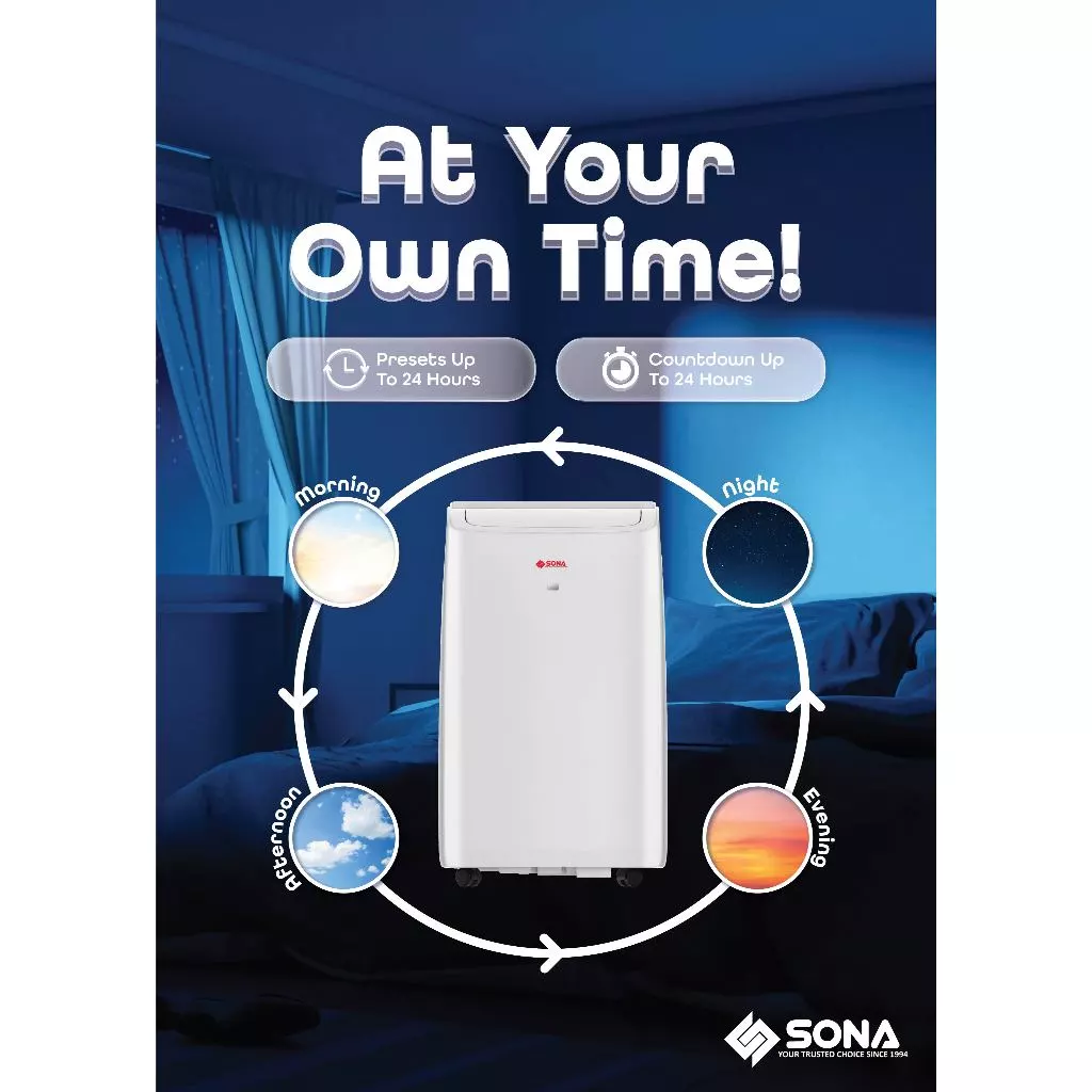 Sona SACN 6284 | SACN6284 Remote Portable Air Conditioner 14k BTU