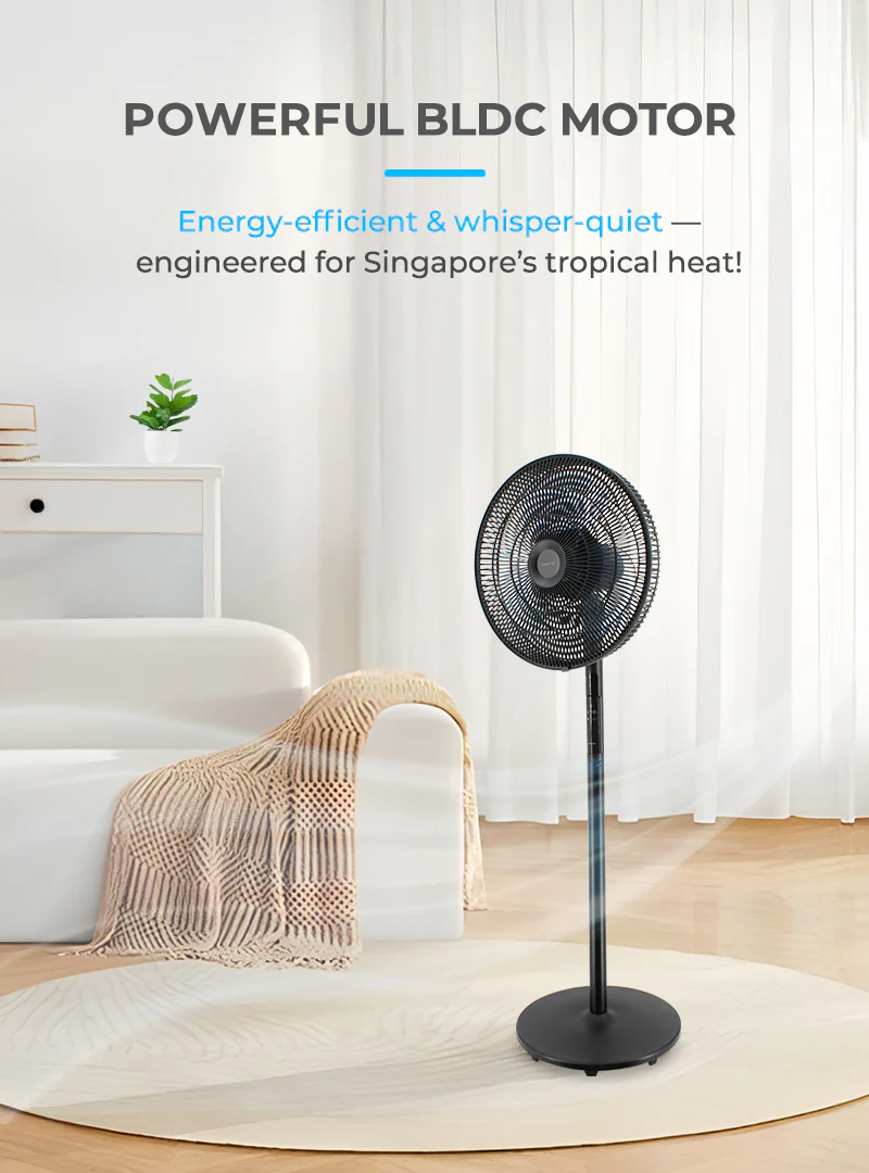 Mistral MSF1697DR Matt Black Gen 1 DC Stand Fan with Remote 16 Inch