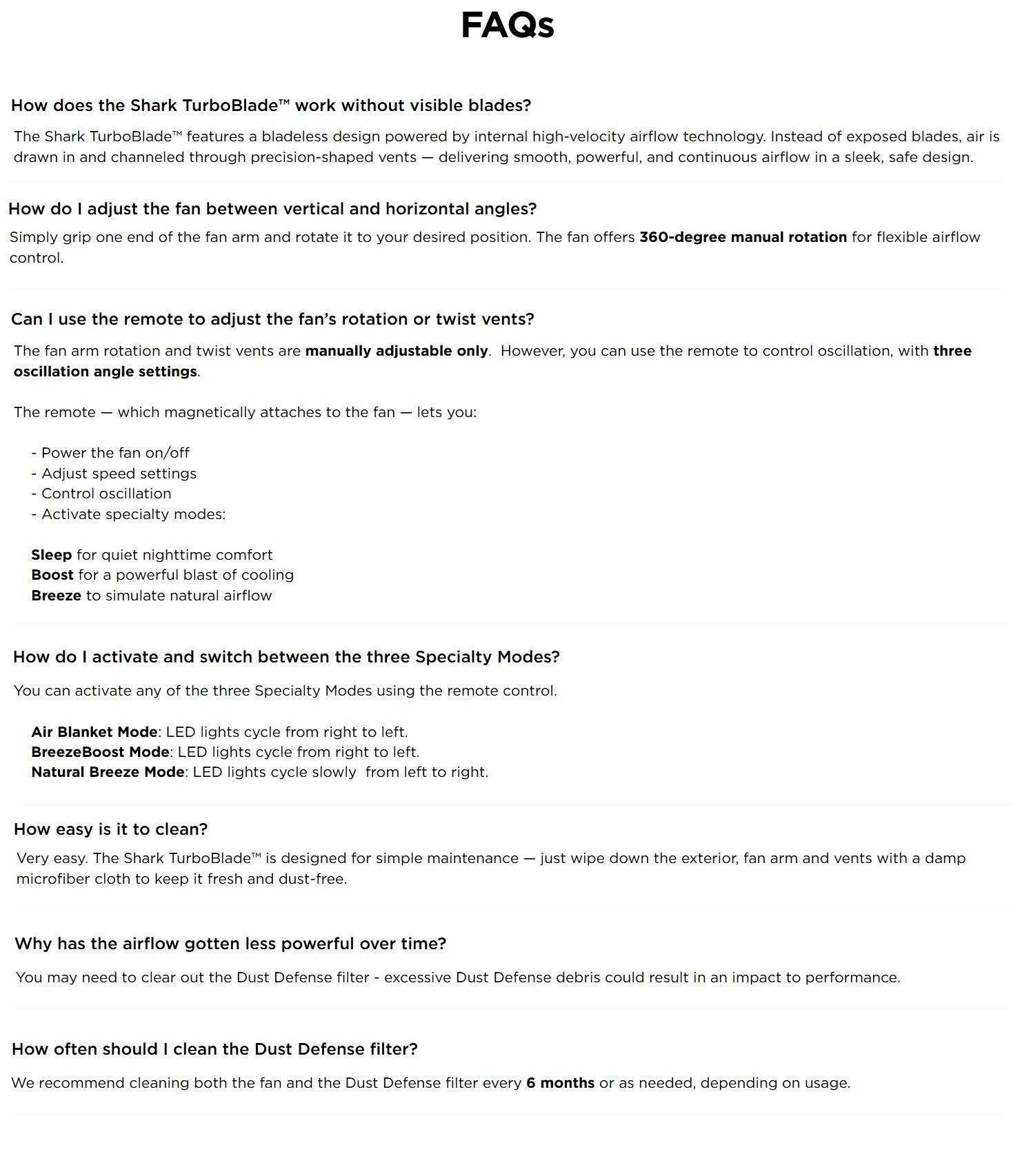 Shark TurboBlade™ TF200 | TF200SM Ultra-Customizable Bladeless DC Tower Fan