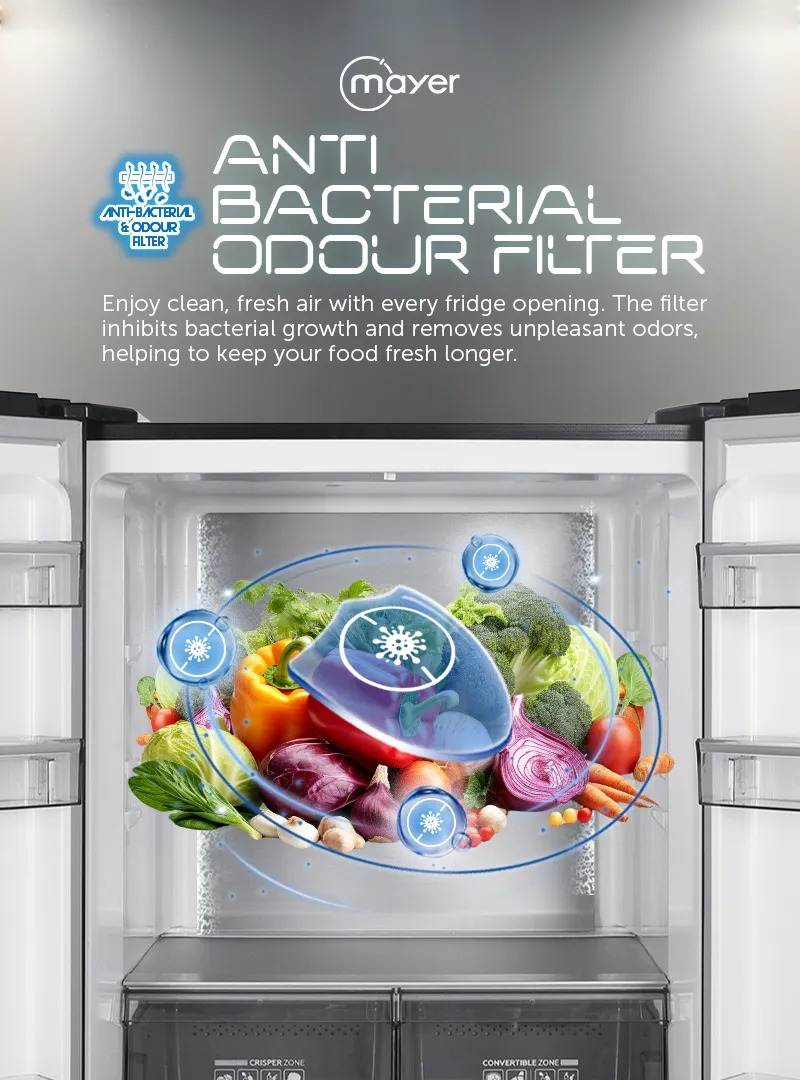 Mayer MMFF480BI Multi-Door Refrigerator 466L