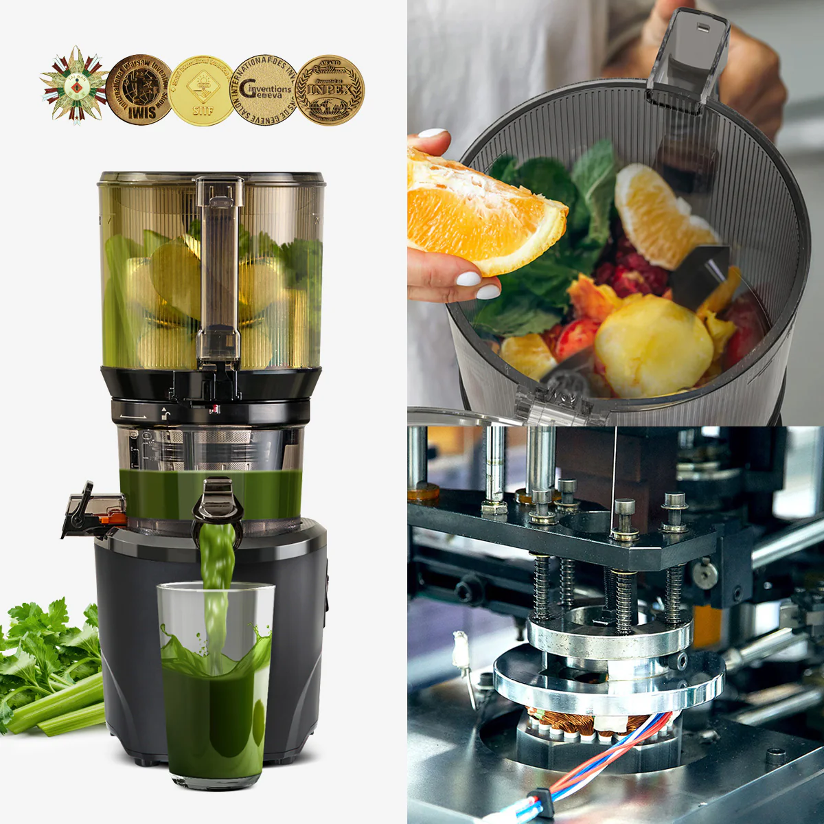 Kuvings AUTO10S Hand Free Cold Pressed Slow Juicer - Made in Korea - 10 Years warranty on Motor
