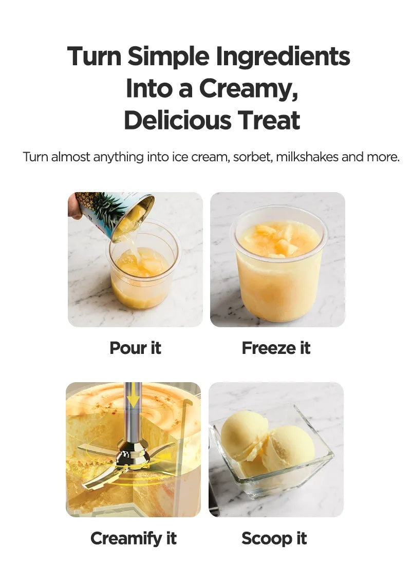 Ninja NC300 CREAMi Ice Cream & Dessert Maker, 3 Tubs, 7 Programs: Gelato, Sorbet, Smoothie Bowl, Milkshakes & more