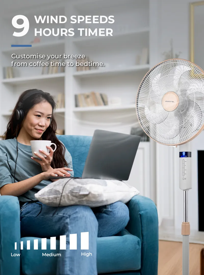 Mistral MSF1653DR-WG DC Stand Fan With Remote 16 Inch